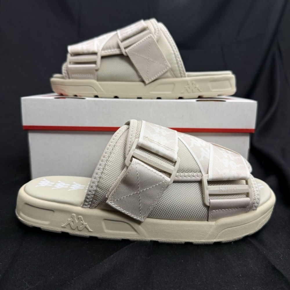 Kappa 222 Banda Mitel 1 Slide Sandals Off-White Men's Size 8 New In Box